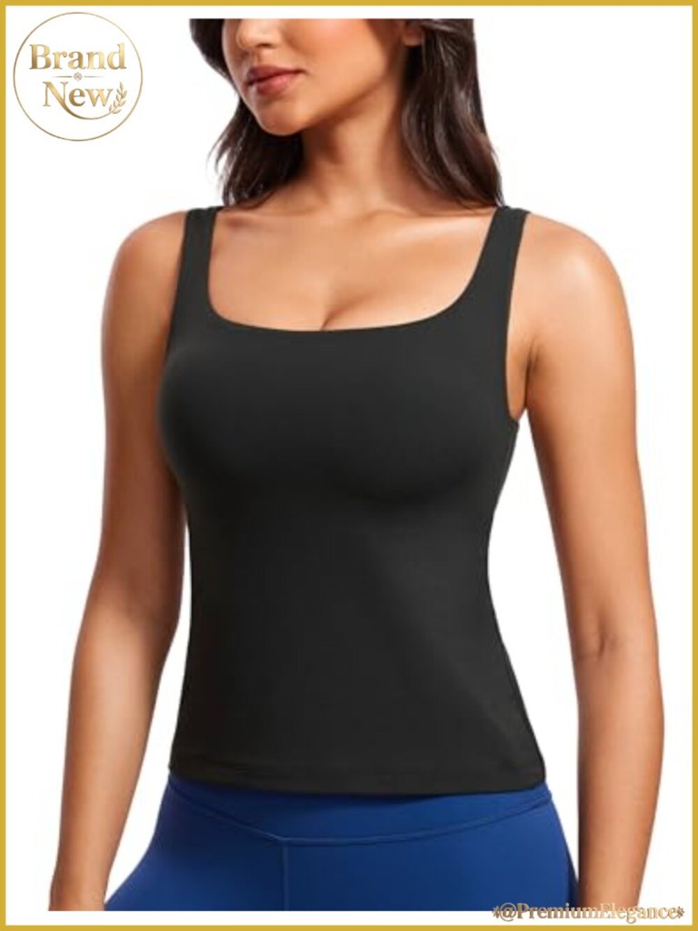 Yoga Lounge Tank Top with Built-in Bra Removable Pads